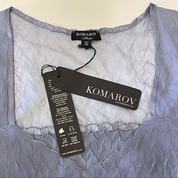 NWT Komarov Charmeuse Chiffon Long Sleeve Midi Dress Persian Violet Small - Picture 14 of 16